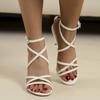 Sandals Stiletto High Heel Woman Summer  Comfortable Luxury Heels Pole Dance Super-high Sexy Pointed Toe Rom Strap Shoes