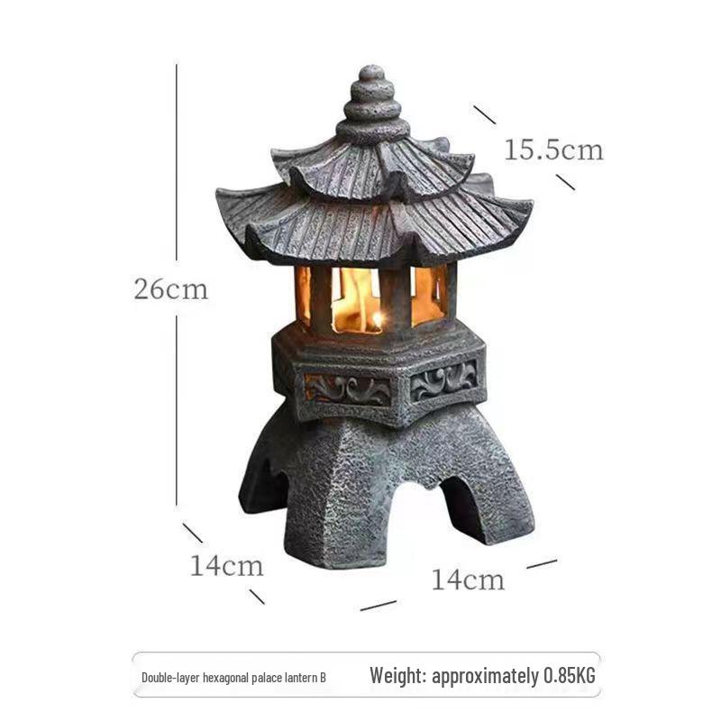 

Антикварный солнечный садовый фонарь-пагода – китайский декор для улицы в каменном стиле