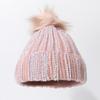 Solid Color Outdoor Cold Protection And Warm Hat, Knitted Hat, Thickened Pom-Pom Full Drill Sleeve Hat.