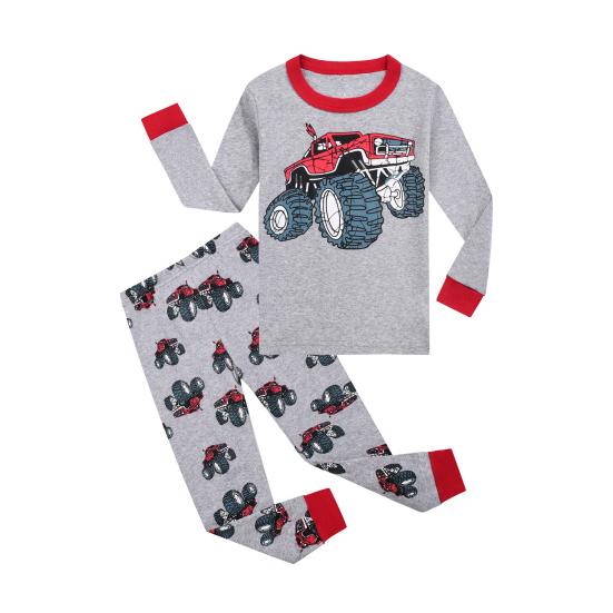 

2Pcs Kids Pajamas Set Long Sleeve T-Shirt Printed Pants Soft Knit Sleepwear for Boys Girls Comfortable Holiday Nightwear 90 cm