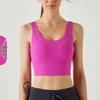 Longchen Women's High-Impact Deep V Sports Bra with Fixed Cups