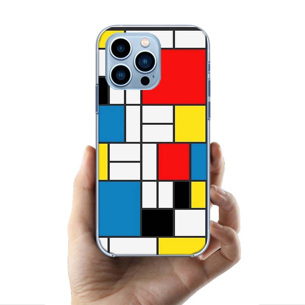 TOPLBPCS Mondrian Grid Cases Phone Case For Iphone 17E 16E 17 Air 16 Pro Max 15 Pro 14 Plus 11 13 12 Mini Cover Cases Compatible