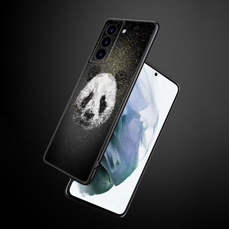 Chinesische Bär Panda Handyhülle für Samsung Galaxy S22 Pro S21 S20 Ultra FE S10 Lite 5G S10E S9 S8 Plus Weiche TPU Schwarze Hülle
