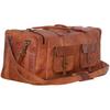 Vintage Real Goat Leather Travel Bag Luggage Weekender Overnight Duffle Bag