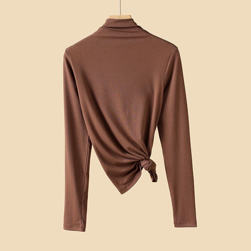 

Женский облегающий однотонный топ из модала с длинными рукавами на весну и осень 2025 г. XL (125-140 lbs)