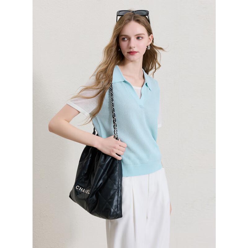 

Sancai 2025 Летний трикотажный топ поло с эффектом двух частей M (160/84A)