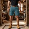 Pantalones Cortos Cargo para Hombre con 6 Bolsillos, Cierre de Botón, Cintura Elástica, Color