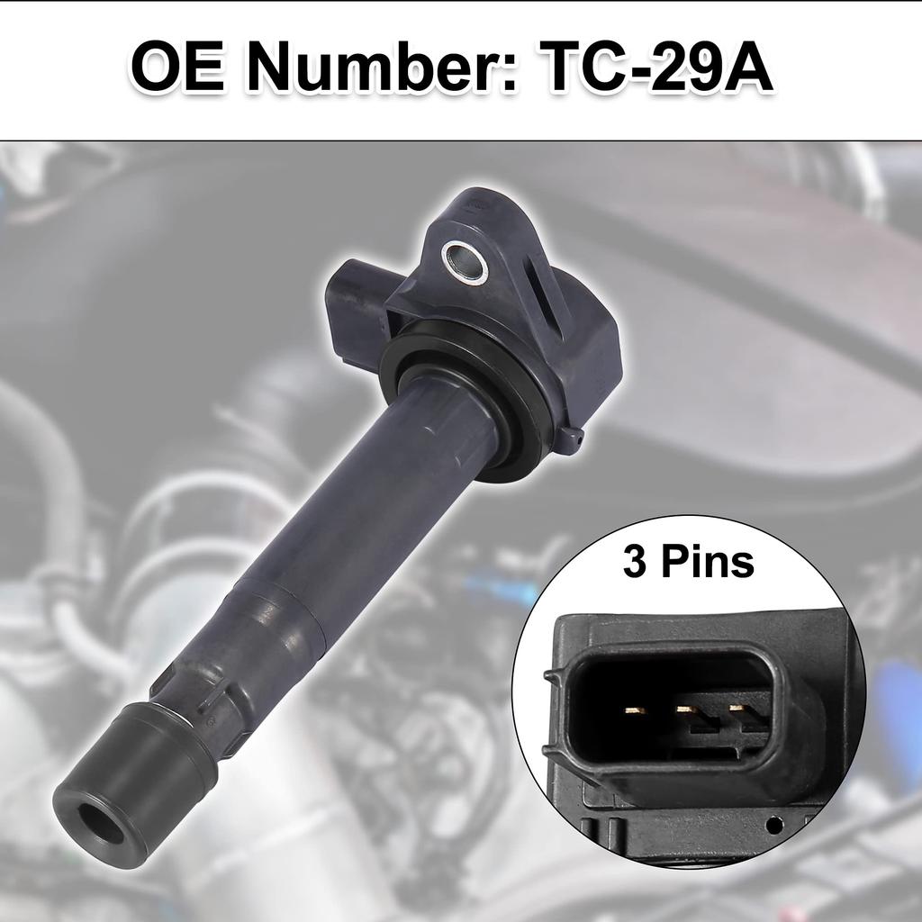 X AUTOHAUX Car Ignition Coil Engine Ignition Coil Compatible with Honda TC-29A Plastic Metal 4pcs