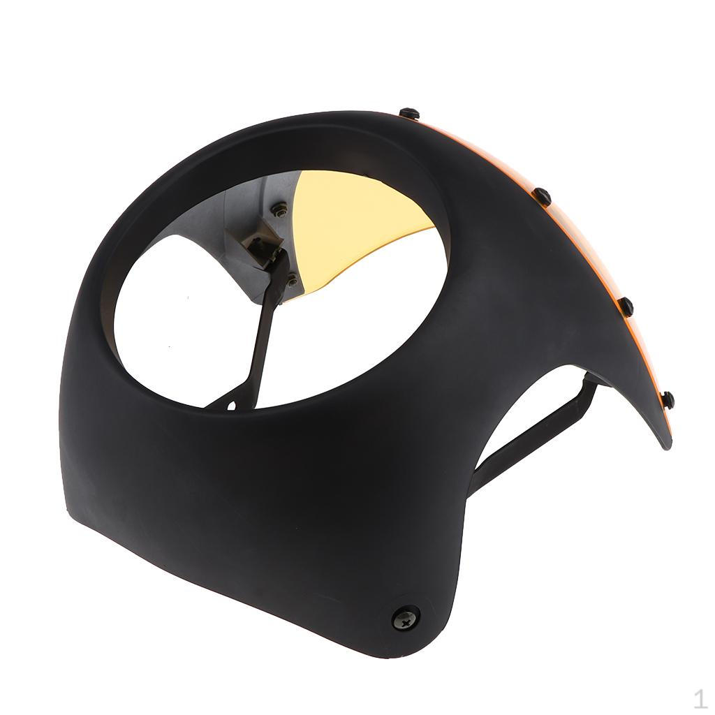 Style Handlebar Fairing - Fit 7 inch Headlight Dumb Black + Yellow