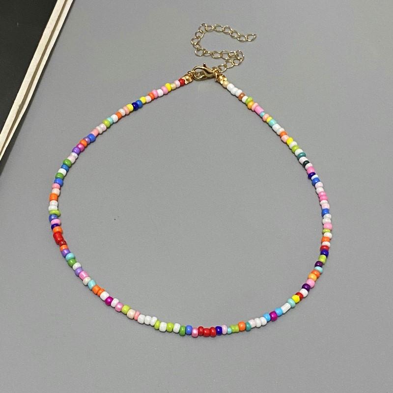NEW Simple Seed Beads Choker Women Korean Fashion Charm Colorful Handmade Boho Collar Chain Neck Necklace Femme Jewelry Gift