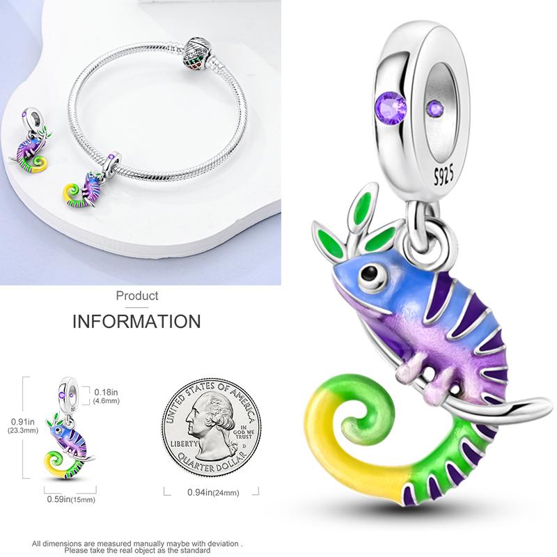 Neuer 925er Silber Kaktus Kleeblatt Anhänger Frühlingsgrüne Serie Perlenanhänger Für Original Perlenarmband DIY Schmuck