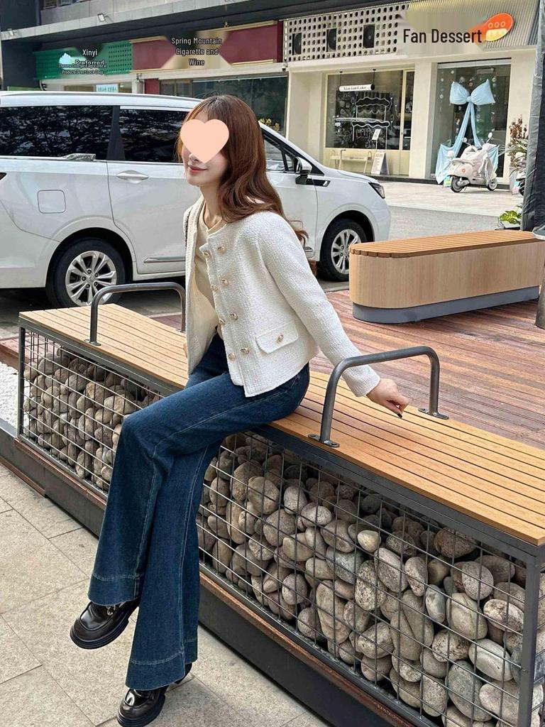 Spring & Autumn Korean Style Petite Versatile Round Neck Jacket for Women