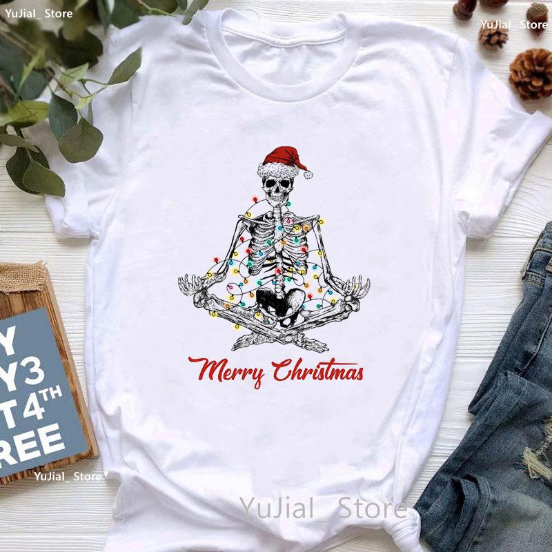 Santa Claus Riding A Dolphin Print Tshirt for Girls White Casual Christmas Gift Tshirt Fashionable Shortsleeved Tshirt Women