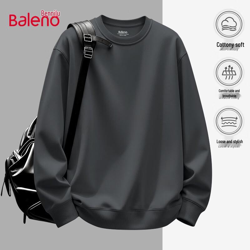 Baleno Men's Oversized Crewneck Pullover Sweatshirt