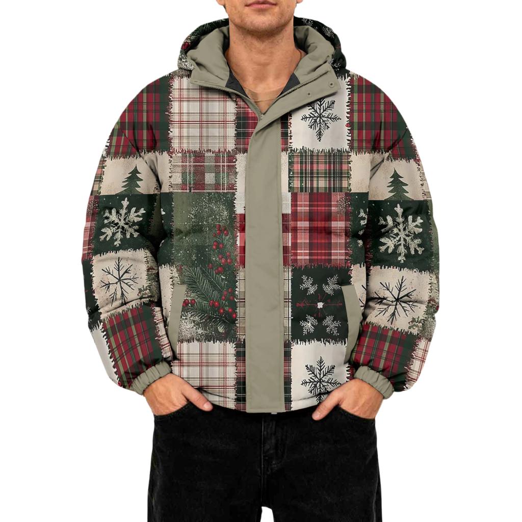 Men's Oversized Casual Down Jacket With Long Sleeves And Hood