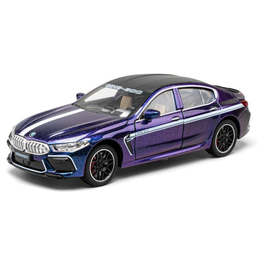 1/24 BMW M8 MANHART Supercar Alloy Car Model Sound and Light Pull Back Toy Collectibles Birthday Gift