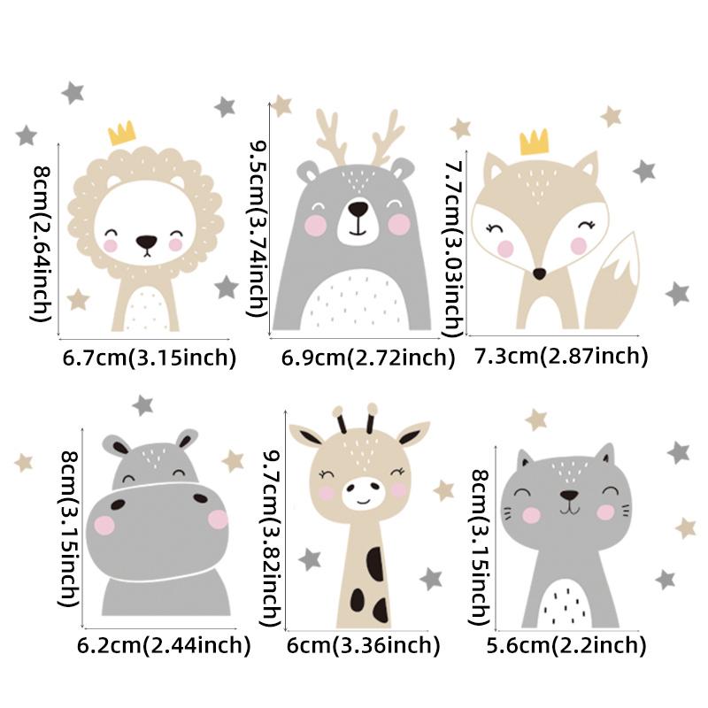 

6pcs, Cute Cartoon Smiley Face Small Animal Switch Sticker Self-adhesive Wall Sticker Room Switch Decoration Sticker
