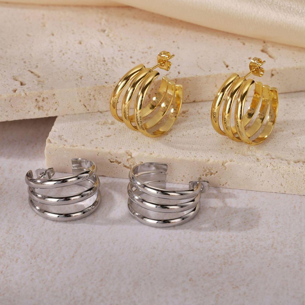 2025 Lightweight Luxury Titanium Steel Earrings: Colorfast High-End Ear Cuffs for Women