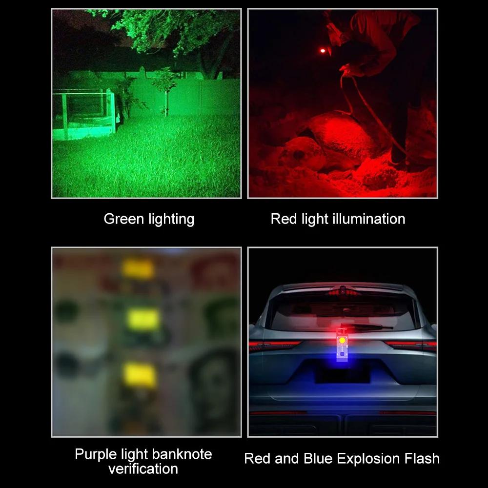 Multi-functional COB Flashlight Work Light Portable Mini COB Torch Floodlight USB Rechargeable Pocket Flashlight Fishing Lantern