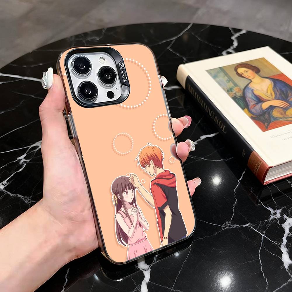 

Fruits Basket Phone Case For iPhone 17,16,15,14,13,12,11 Plus,Pro Max,XS,Colored Silver Plated Inside Cover iPhone15plus
