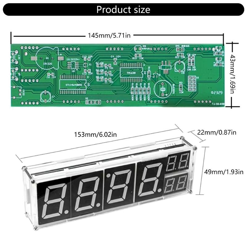 ESP8266 Networked 8 Digit Digital Tube Clock Set with Mobile Control & Auto Dimming Home 8 Digit LED Display Clock Set