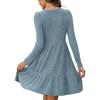 Women's Dress, Long Sleeved Pullover, Round Neck, A-line Casual Dress, And Winter