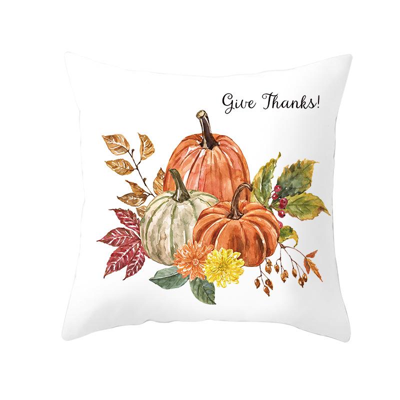 New Thanksgiving Pillow Cover Thanksgiving Harvest Pumpkin Home Cushion Cover