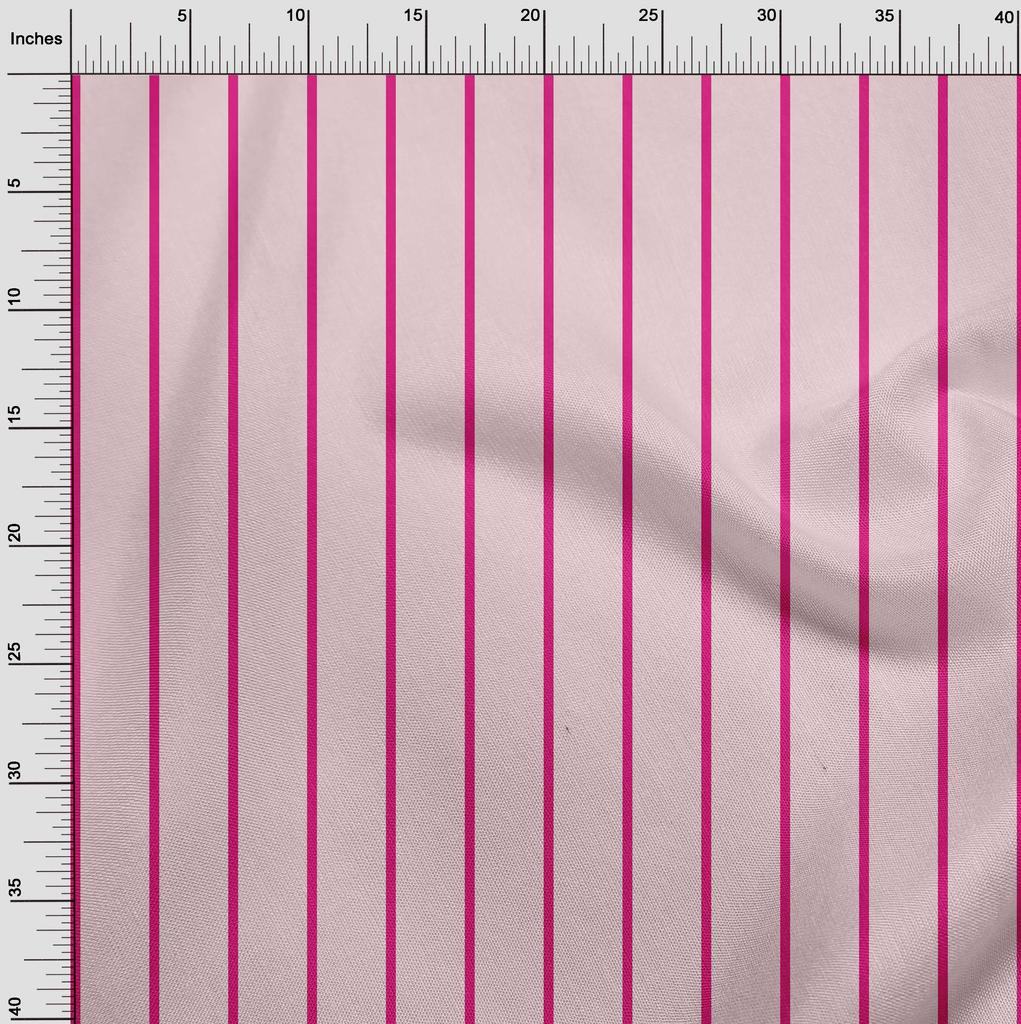 oneOone Cotton Flex Baby Pink Fabric Pin Stripe Dress Material Fabric Print Fabric By The Yard 40 Inch