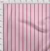 oneOone Cotton Flex Baby Pink Fabric Pin Stripe Dress Material Fabric Print Fabric By The Yard 40 Inch