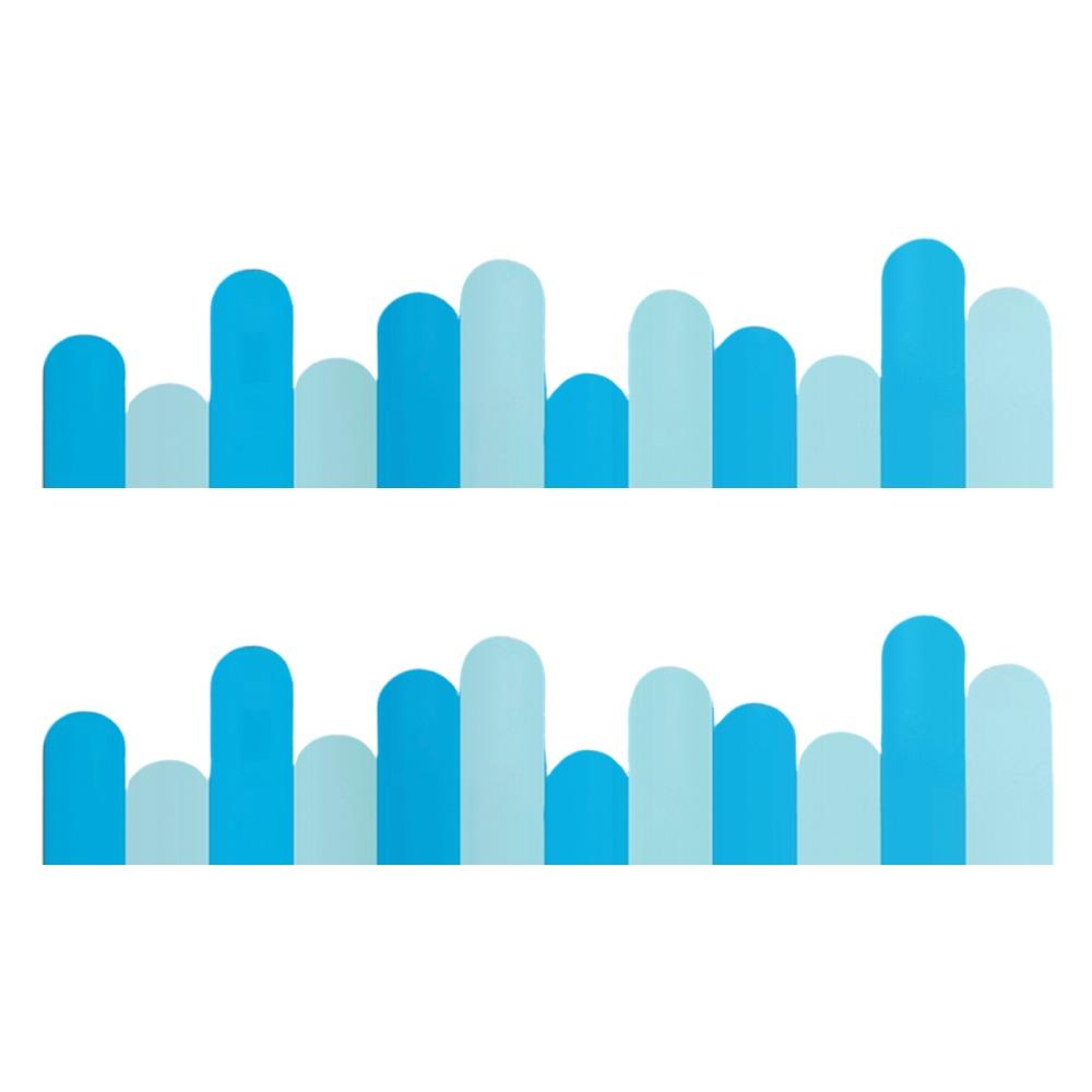 

2pcs/set Long Fence Craft Kindergarten Wall Layout 3D EVA Foam Blackboard Posters School Corridor Blue A