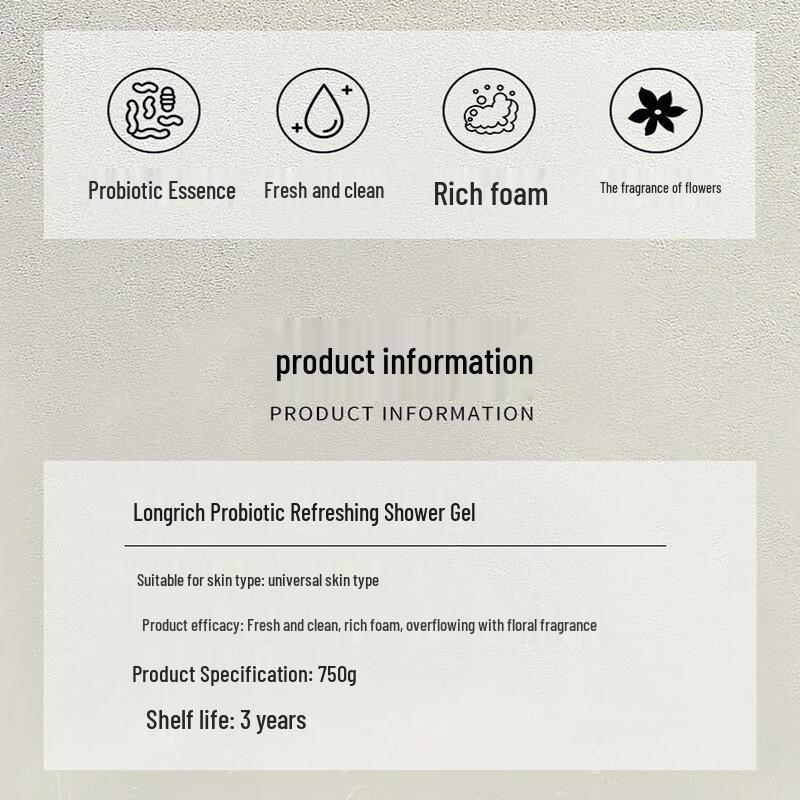 Longliqi Probiotic Refreshing Shower Gel 750ml