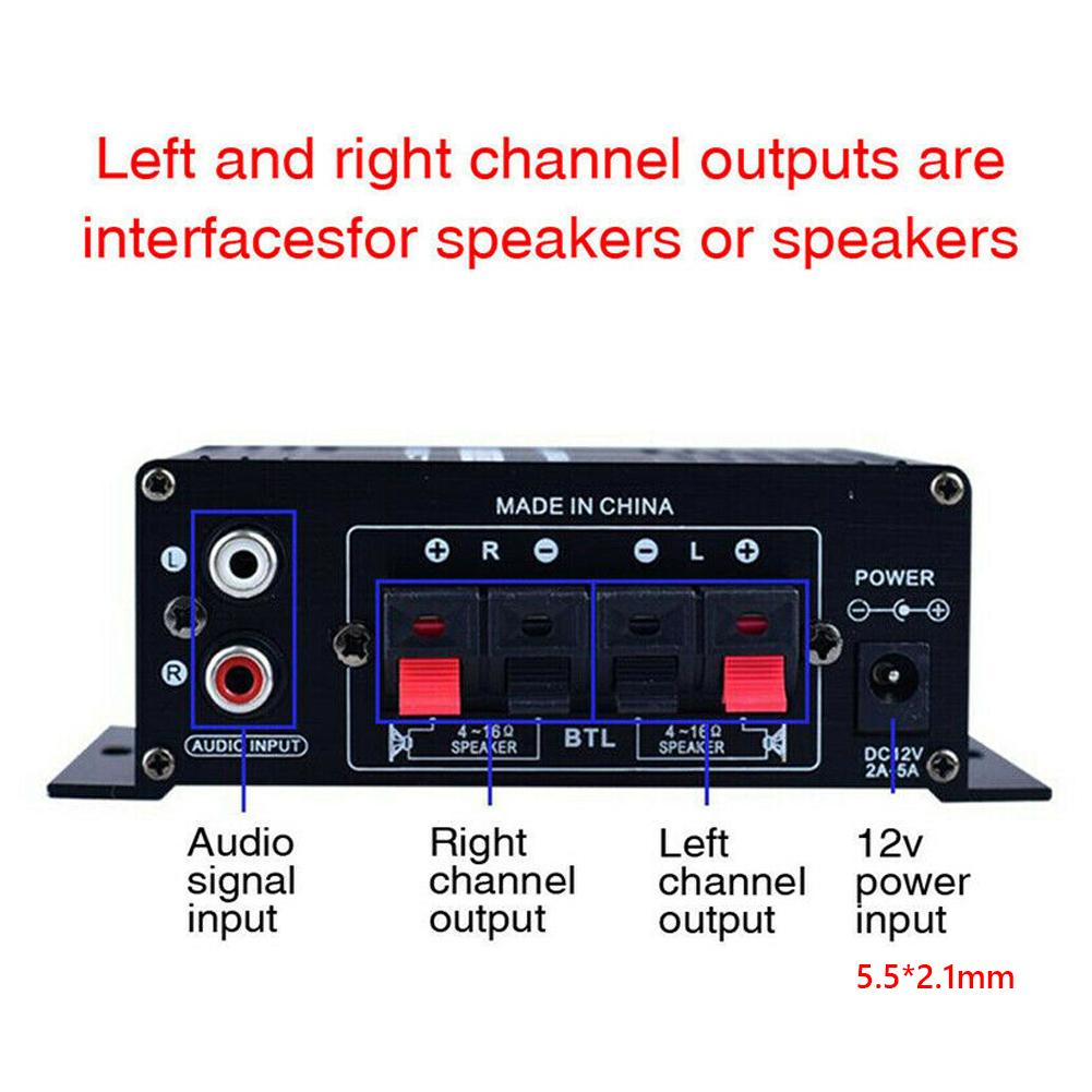 Ak170 HiFi Stereo Digitaler Leistungsverstärker (20W+20W) Ferngesteuerter Mini-Verstärker Aluminiumgehäuse Blaue LED für Heim-/Autogebrauch