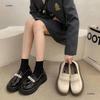 Female New Niche Design Pearl Style Versatile Thick-soled Small Leather Shoes Super Soft Round Head