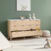 VEVOR 6 Fluted Drawer Dresser, Wooden Chest of Drawers with Sliding & Anti-tip Device, Modern Minimalist Dresser Chest