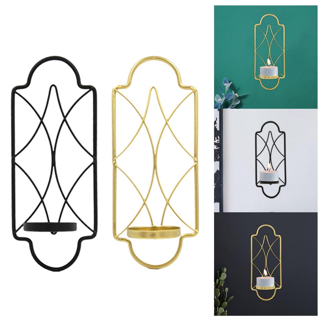 Väggmonterad ljushållare i metall 3,5 tum x 8,6 tum Ljusstakar Ljuslykta för Hem, Veranda Dekor Stilfull