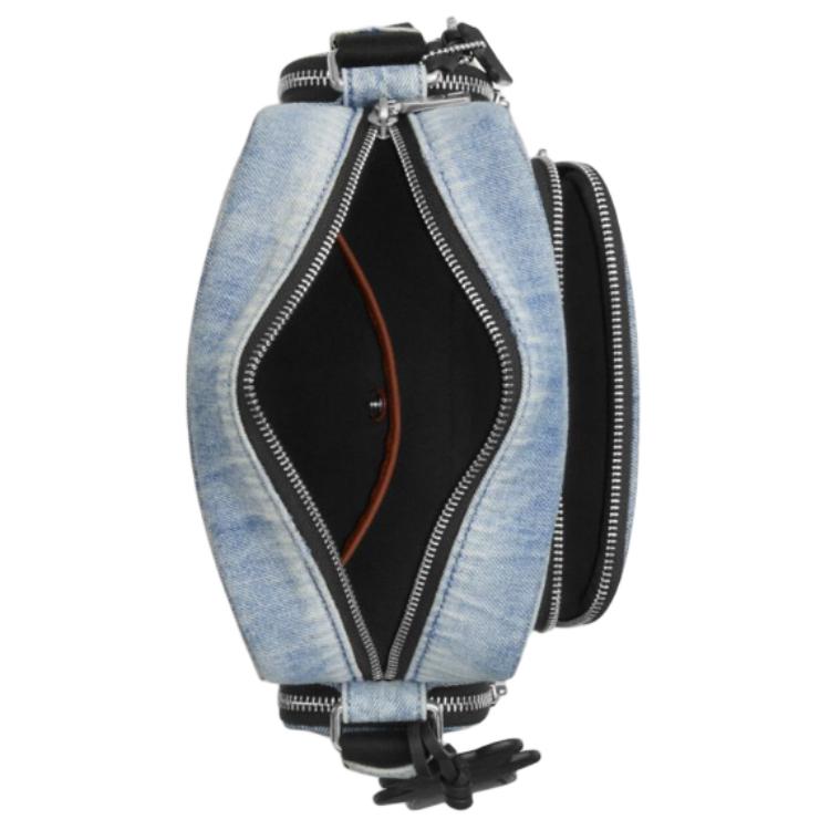 Coach Cargo Monogram Fashion Simple Casual Camera Bag Zipper Closure Shoulder Bag Medium Men Bags Denim-Blue CEA06-SVNIM