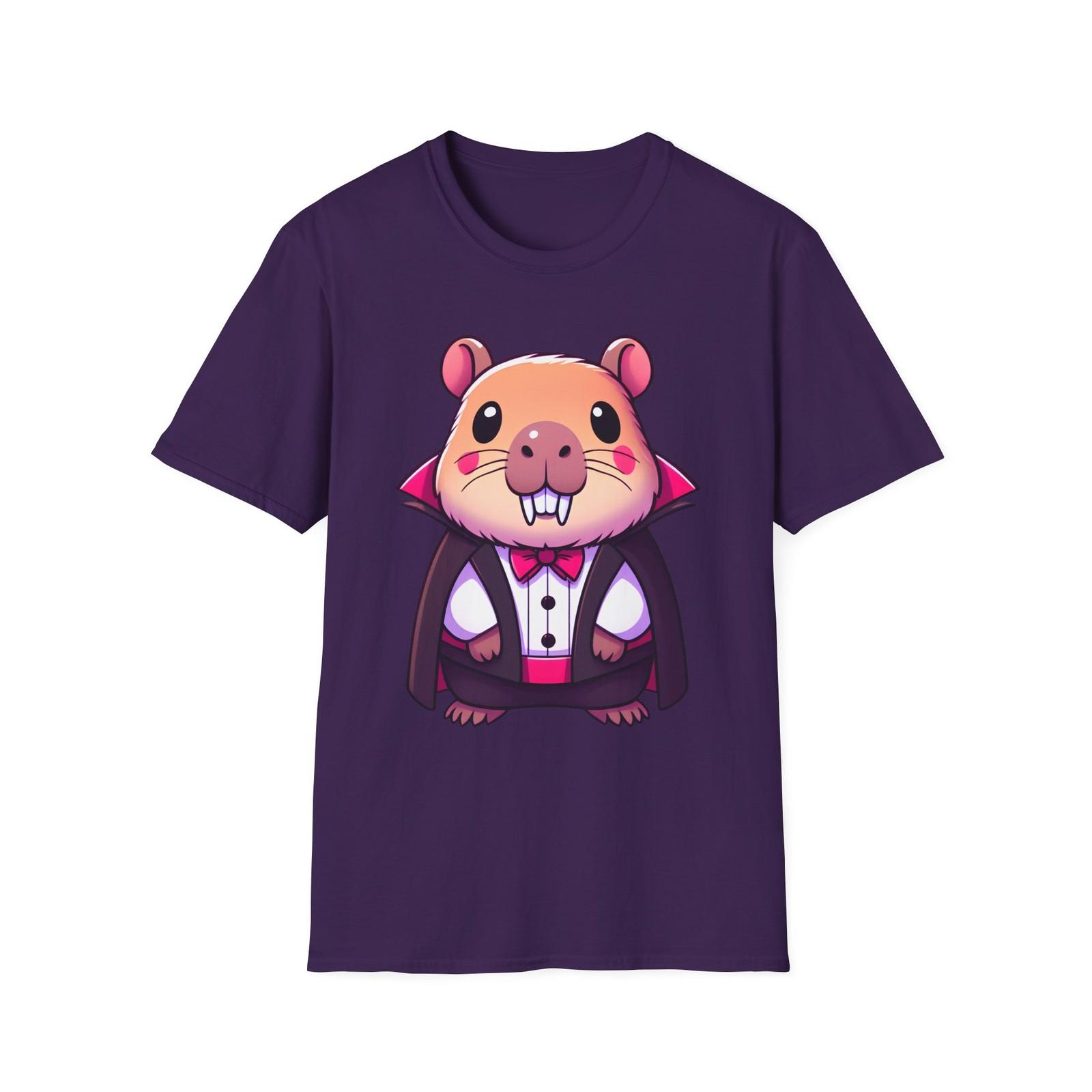 Capybara Vampire T-Shirt, Halloween Costume Tee, Cute Pastel Colors Shirt Unisex S разноцветный