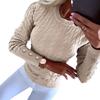 J5051 Women's Solid Color Round Neck Sweater - Stylish Tight-Fit for Autumn & Winter in Europe and America