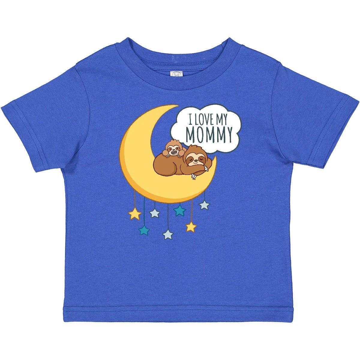 Inktastic I Love My Mommy Baby kids boys T-Shirt Mom Mother Mama From Dad Daughter Sloths 120