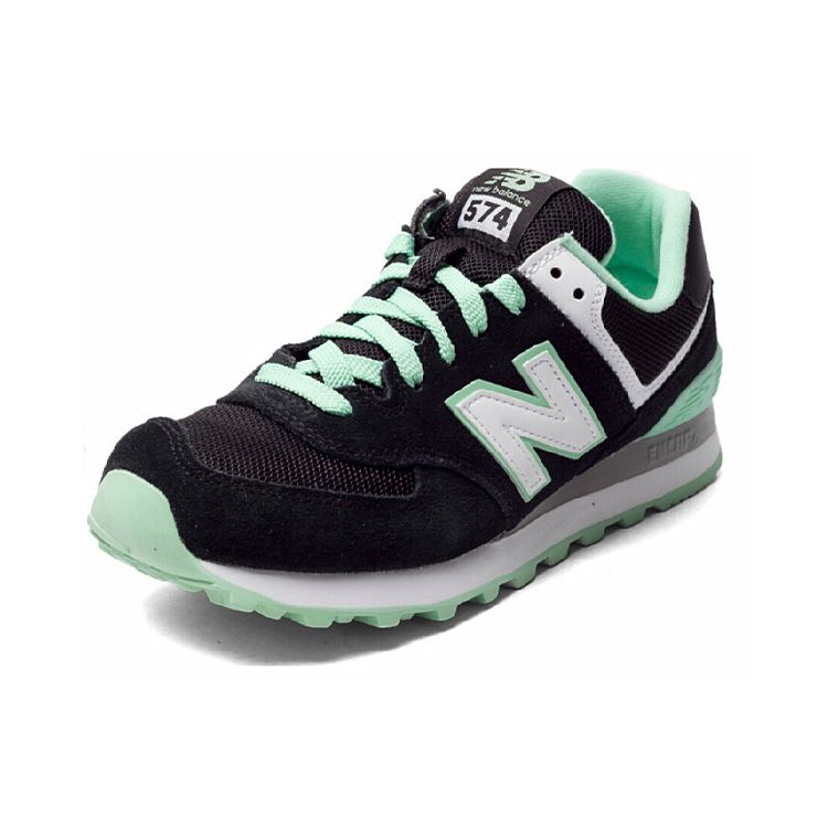 New Balance 574 Black Pistachio Women Sneakers Green White WL574CPC