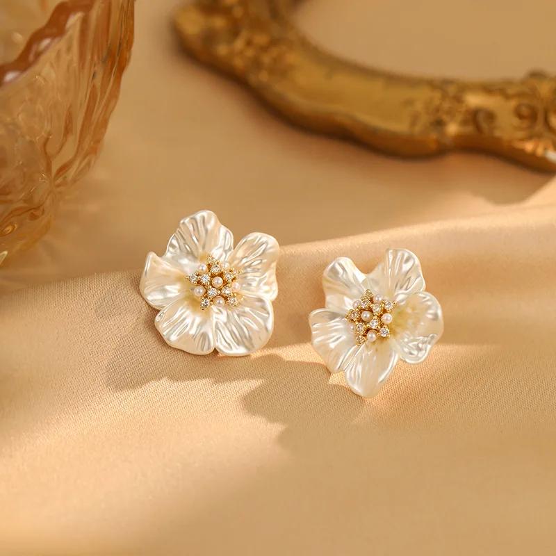 Able Zircon Flower Earrings 2025 Spring Summer New Arrival High-Quality Gift Jewelry Accessories