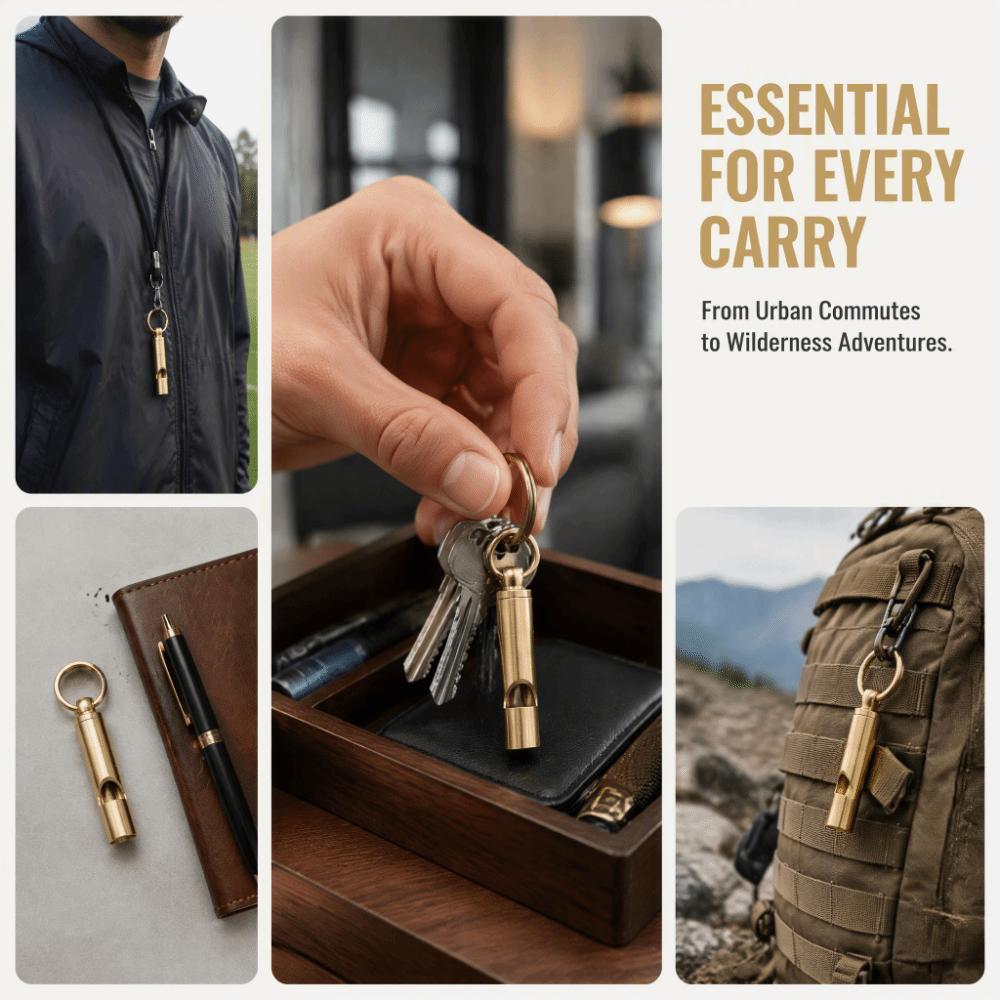 3pcs Brass Material Survival Whistle 125dB+ Loudness Emergency Whistle Sport Events