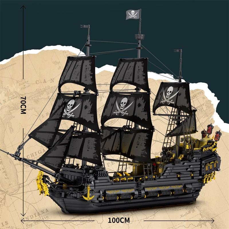 4304PCS Black Pearl Pirate Ship Model Building Blocks Movie Skeleton Adventure Boat Assembly Bricks Set Kids Toys Birthday Gifts