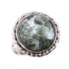 Natural Seraphinite Gemstone 925 Solid Sterling Silver Jewelry Ring Size 8 m7J01