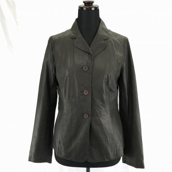 

ANTEPRIMA Lamb Leather Jacket Single 3-Button Straight Cuffs Gray M