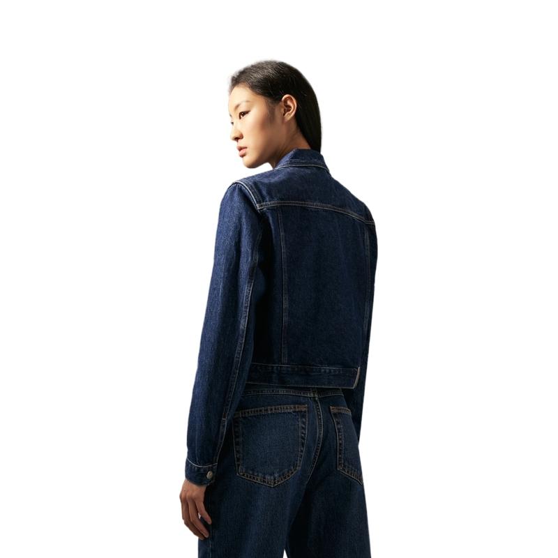 Calvin Klein Vintage Studded Short Denim Jacket Women jackets Denim-Blue J223670