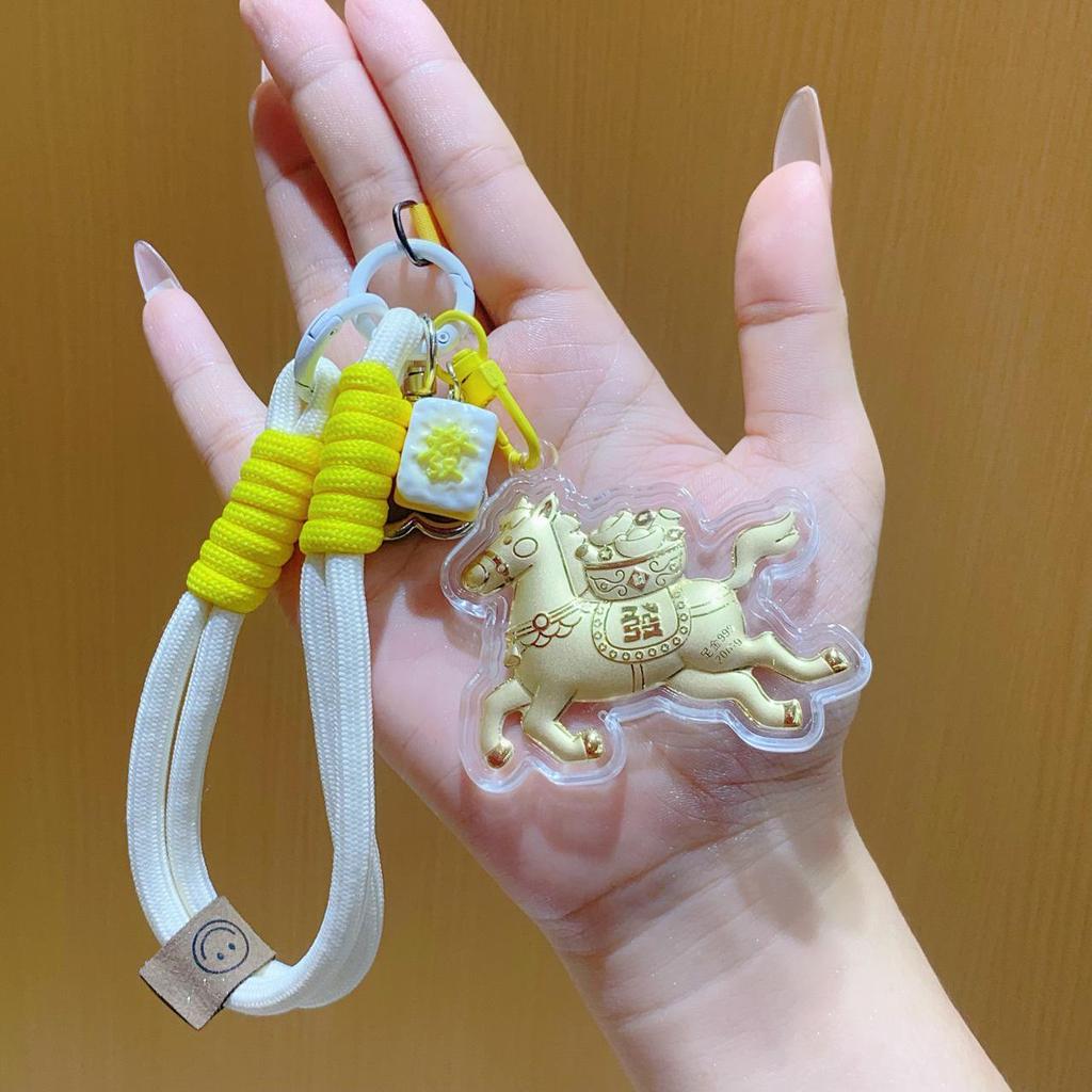 999 Pure Gold Keychain: Instant Wealth Bag Charm and Creative Gift