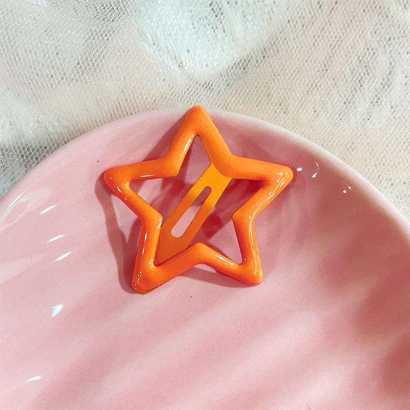 10pcs Colorful Star BB Hair Clips Girls Y2K Cute Star Barrettes Women Simple Metal Snap Clip Headdress Hair Jewelry Accessories