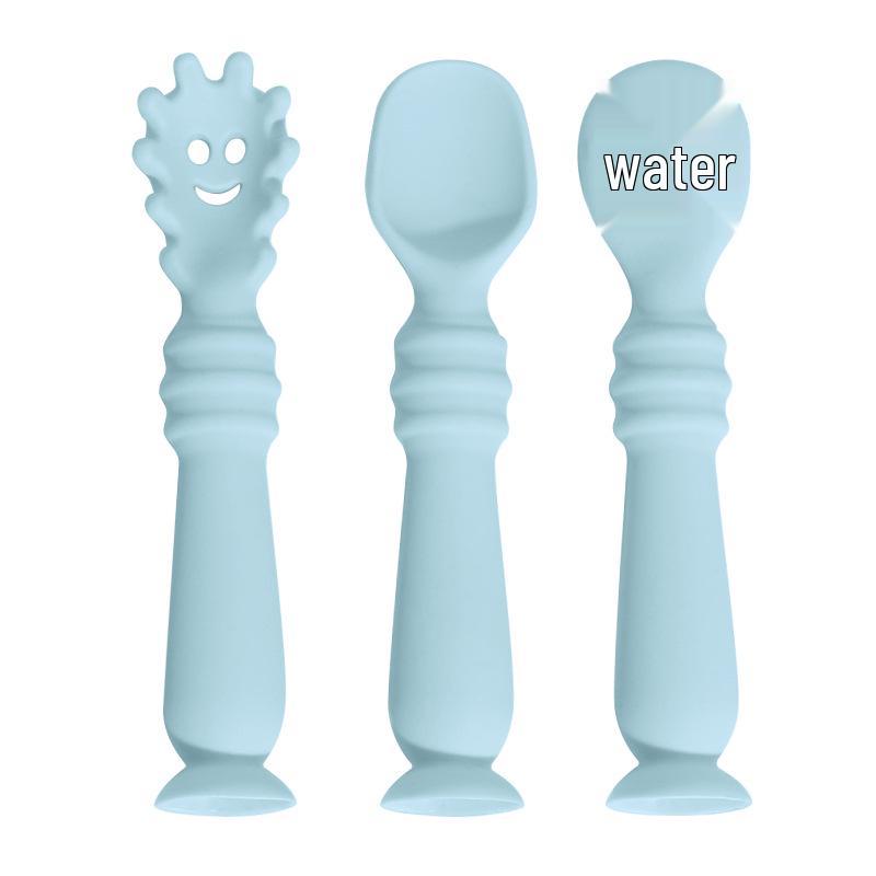 Infant Silicone Bent Spoon for Learning To Eat and Drink