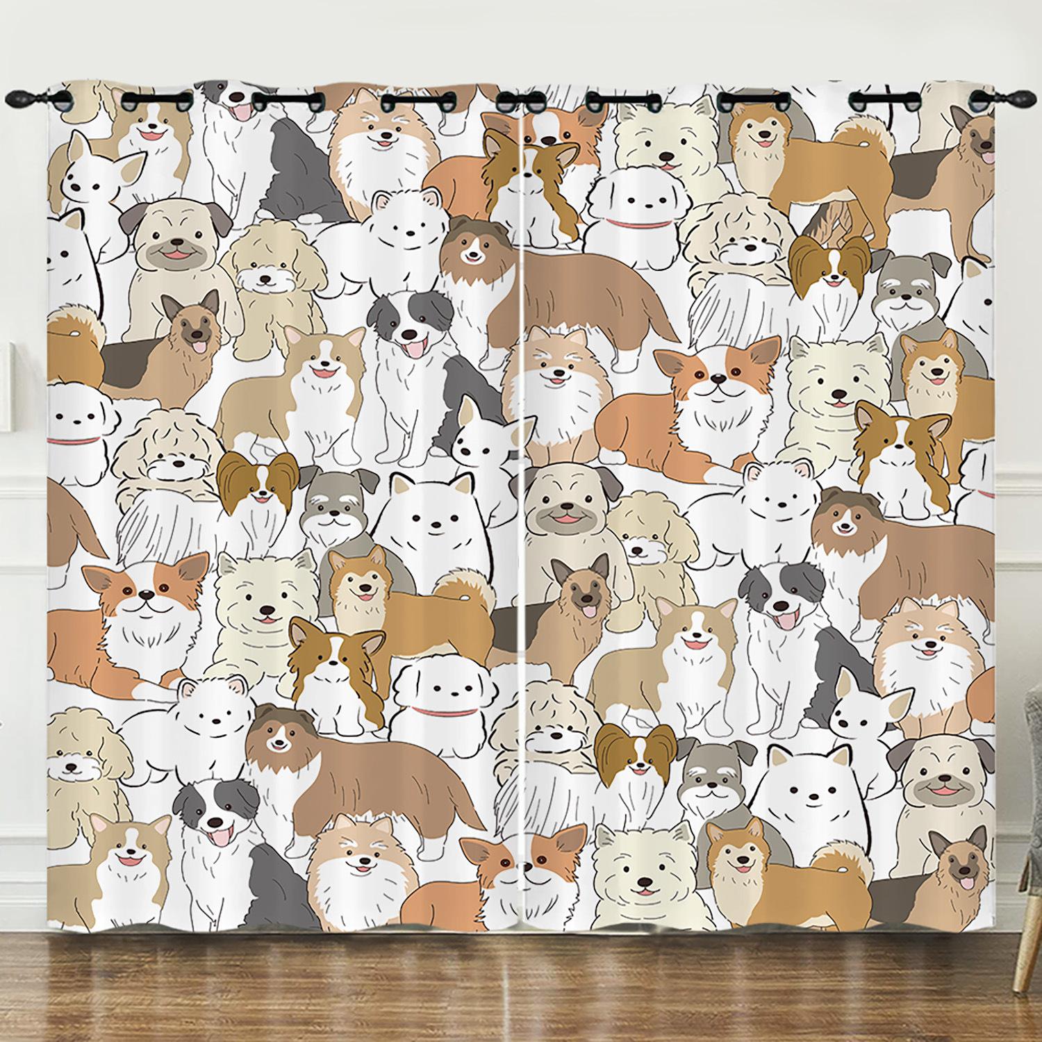 

Штора Цветок Кот Футбол Чемпионат мира 3D Цифровая печать Блэкаут Штора На люверсах 97cm*114cm*2